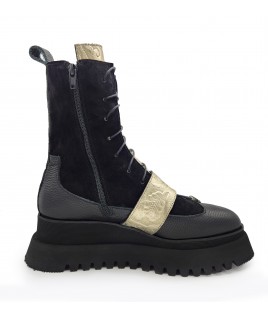 Pin Me Boots In Black & Silver